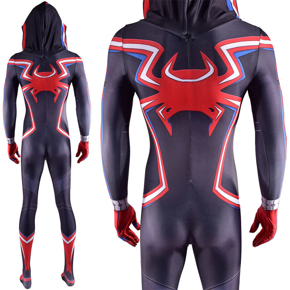 Spider-Man Miles Morales 2099 Hooded Cosplay Costumes Full Face Mask ...