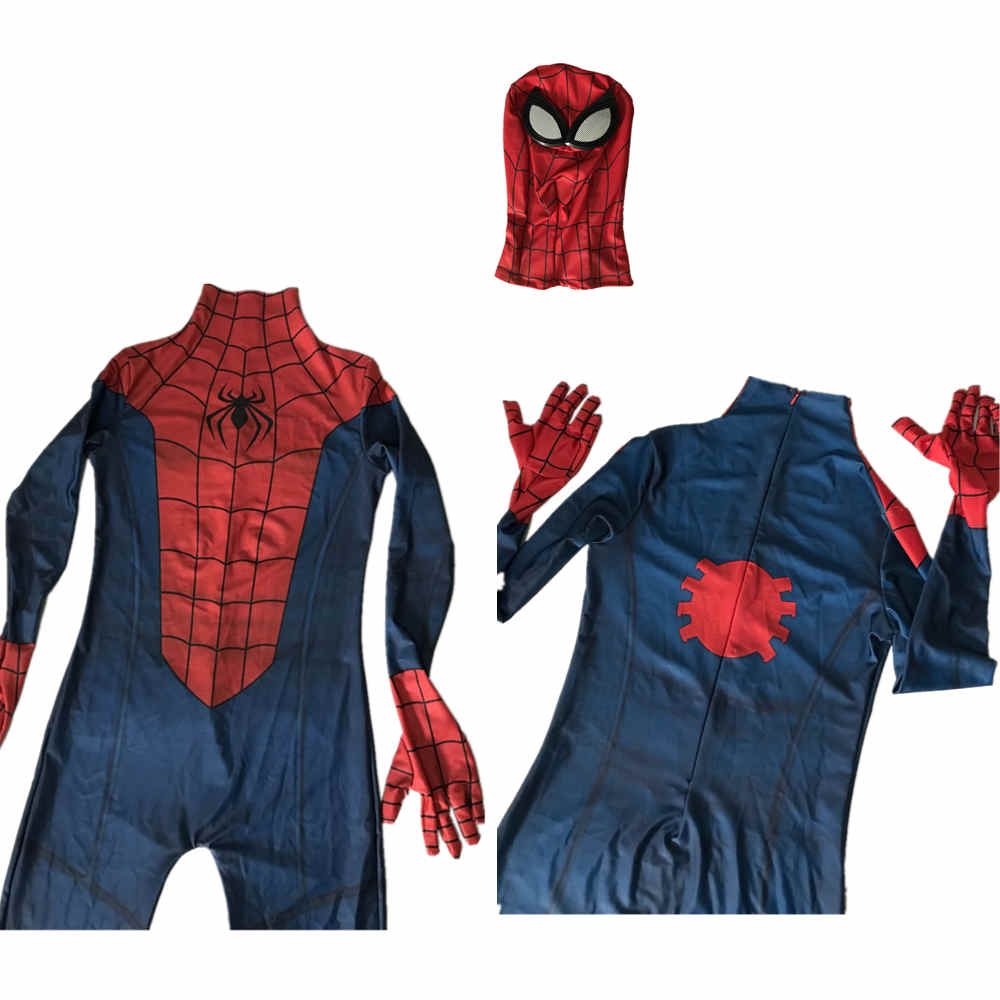 PS5 Black Spiderman Zentai Suit Spider-Man Miles Morales Cosplay Costume Superhero Jumpsuit Mask-Takerlama