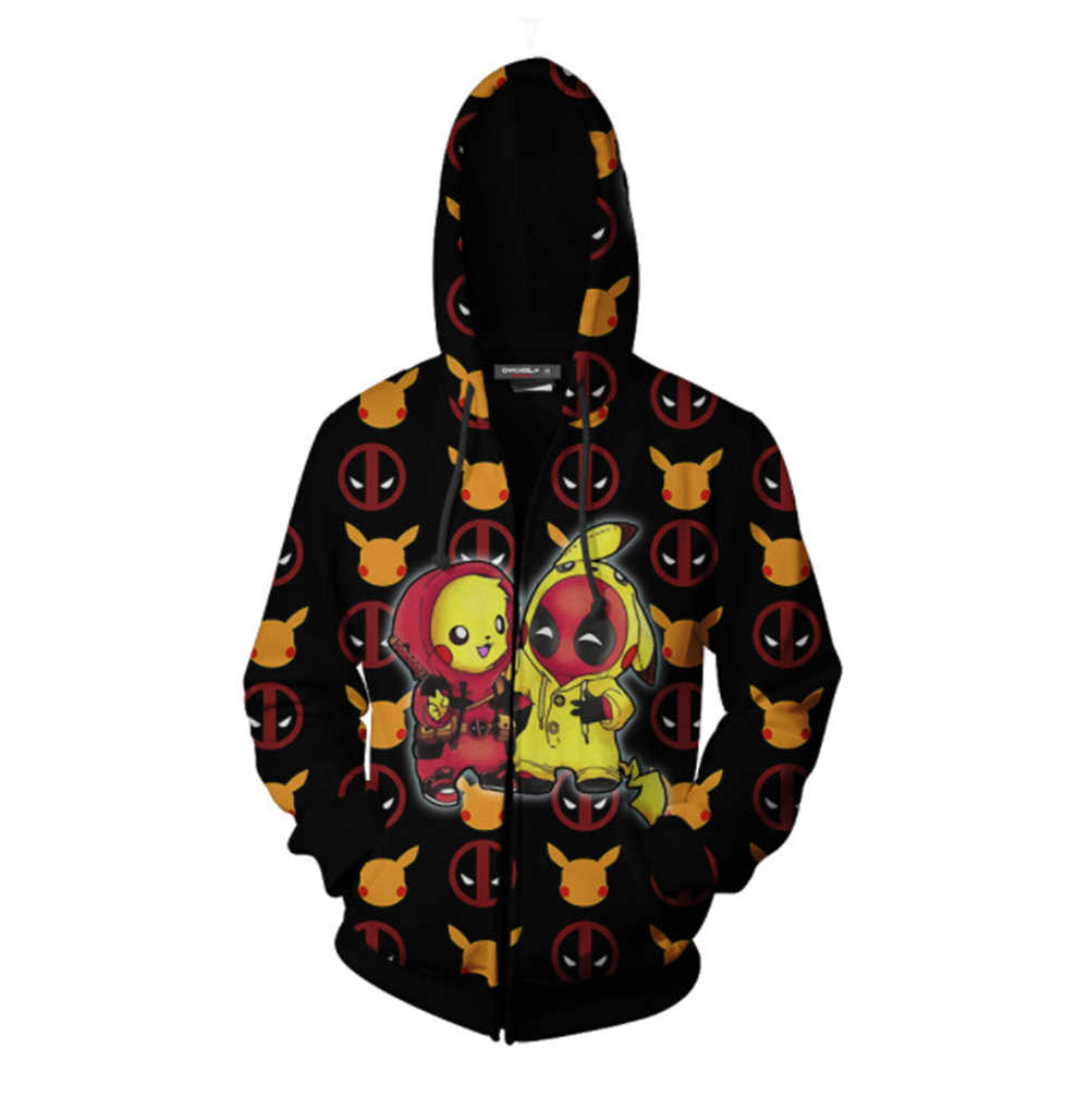 Marvel Comic Deadpool  Zip Up Pullover Hoodie Sweatshirts Coat Wade Winston Wilson Cosplay Costume Jacket-Takerlama