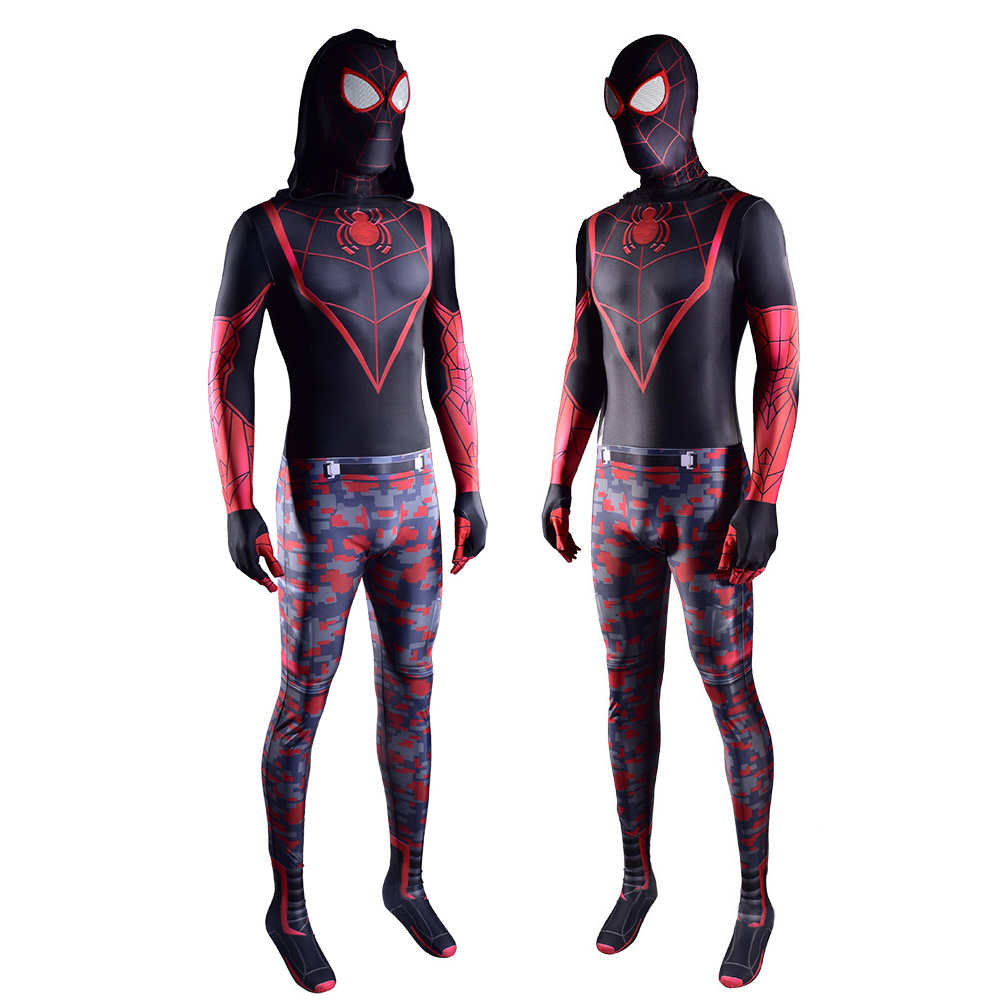 Marvel's Spider-Man: Miles Morales The End Suit Mask Adult Kids Hood Cosplay Costumes Mask-Takerlama