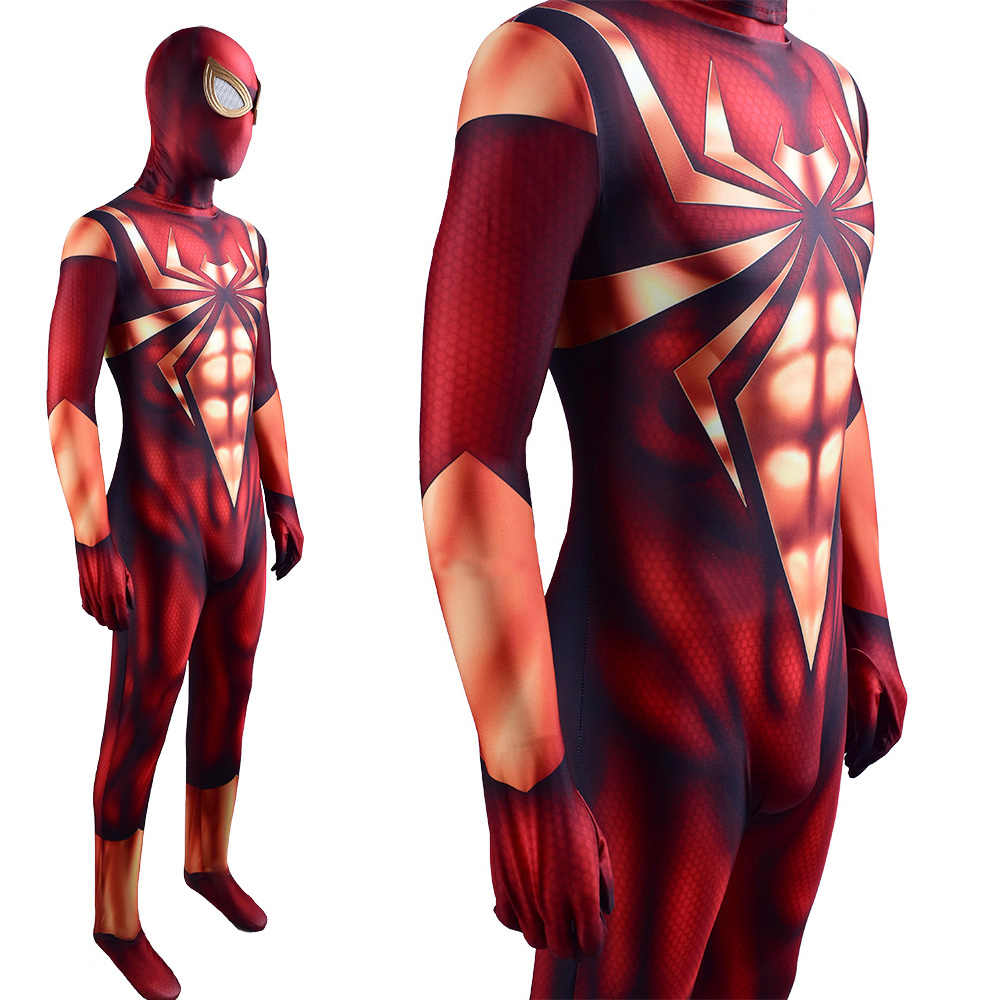 Iron Spider Suit Superhero Adult Superhero Spiderman Cosplay Costume Mask Avengers:Infinity War-Takerlama​​​​​