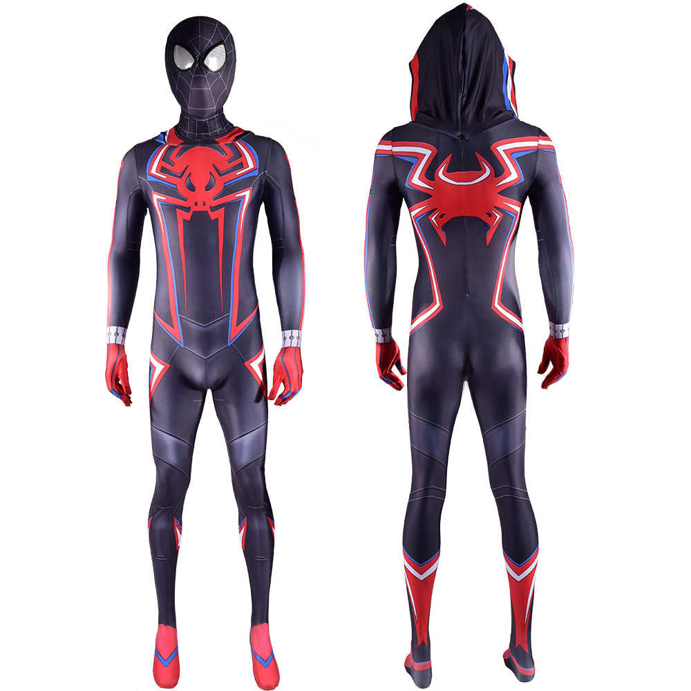 Spider-Man Miles Morales 2099 Hooded Cosplay Costumes Full Face Mask ...
