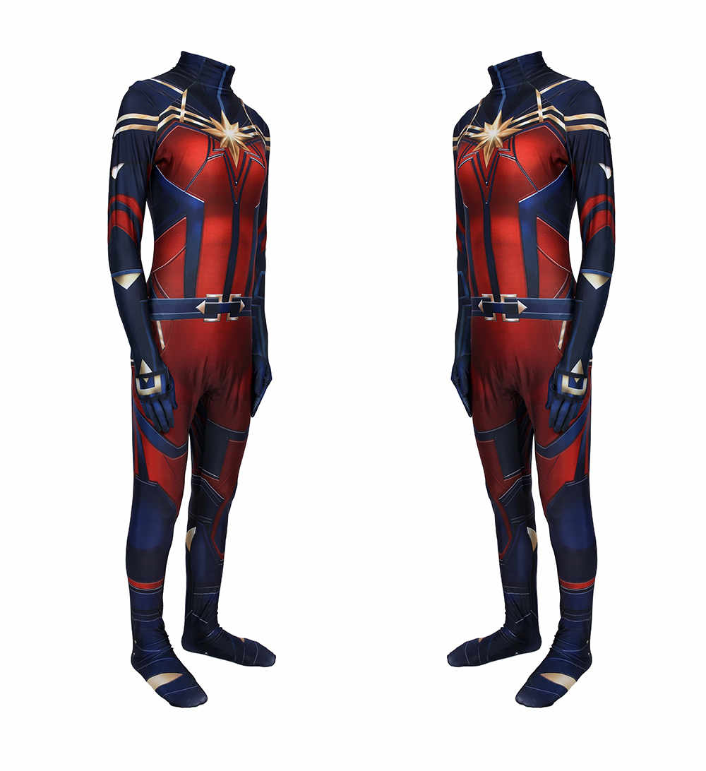 Marvel Captain Marvel Superhero Vers Carol Danvers Cosplay Costume Jumpsuit Bodysuit Halloween Onesies-Takerlama