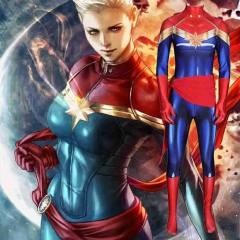 Captain Marvel Carol Danvers Zentai Suit Kids Adults
