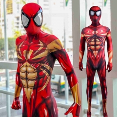 Iron Spider Suit Superhero Spiderman Costume Detachable Mask