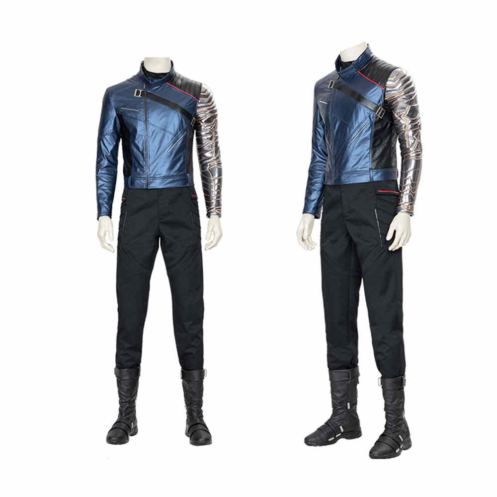 The Falcon and the Winter Soldier Bucky Barnes Cosplay Costume Battle Suit Jacket Pants Adult -Takerlama