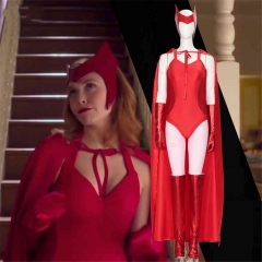Scarlet Witch Wanda Maximoff Cosplay Costume-WandaVision(Available after Halloween)