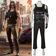 Johnny Silverhand Costume Leather Cyberpunk 2077 Cosplay Outfits