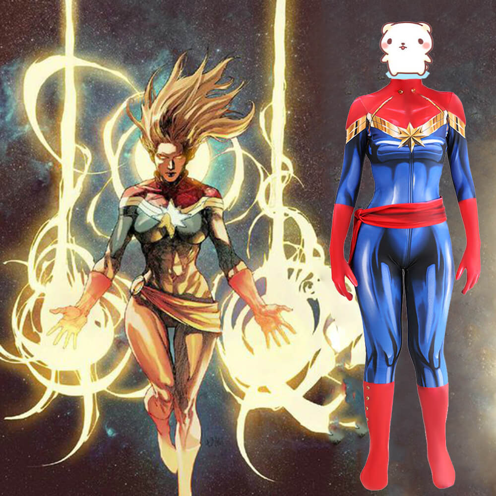 Captain Marvel Carol Danvers Cosplay Costume With Belt