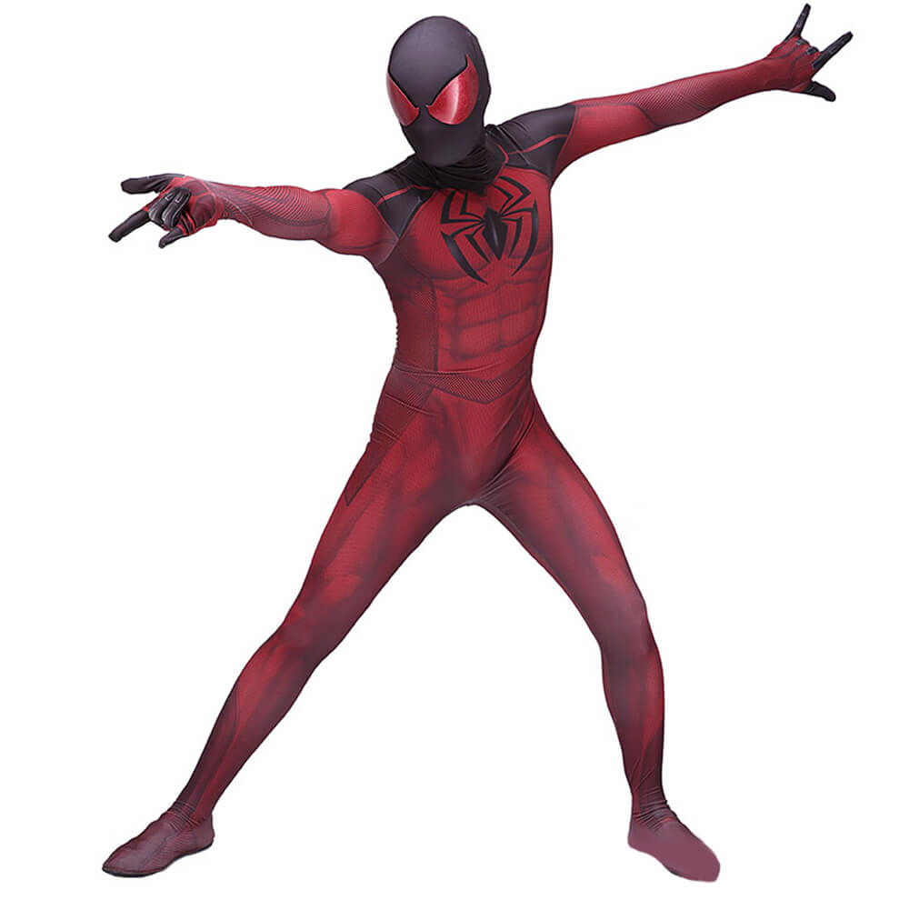 Spiderman PS4 Kaine Parker Scarlet Spider 2 Cosplay Costume Adult  Kids-Takerlama