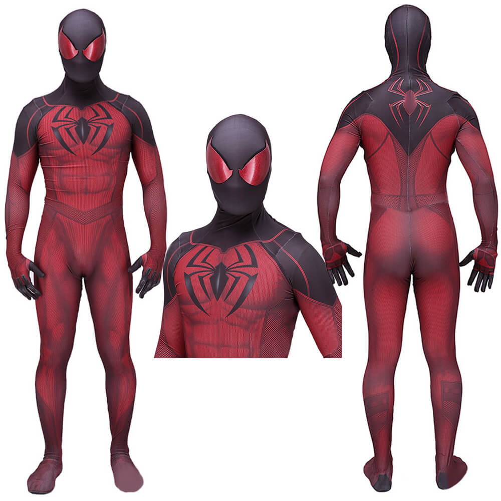 Spiderman PS4 Kaine Parker Scarlet Spider 2 Cosplay Costume Adult  Kids-Takerlama