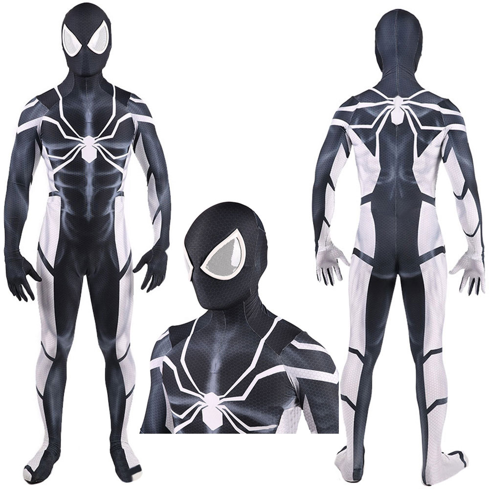 Spiderman Future Foundation Stealth Mode Suit Cosplay Costume Adult Kids