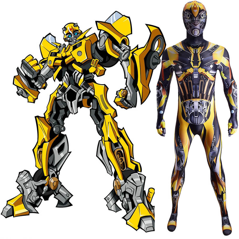 Transformers Bumblebee Cosplay Costume Adult Kids