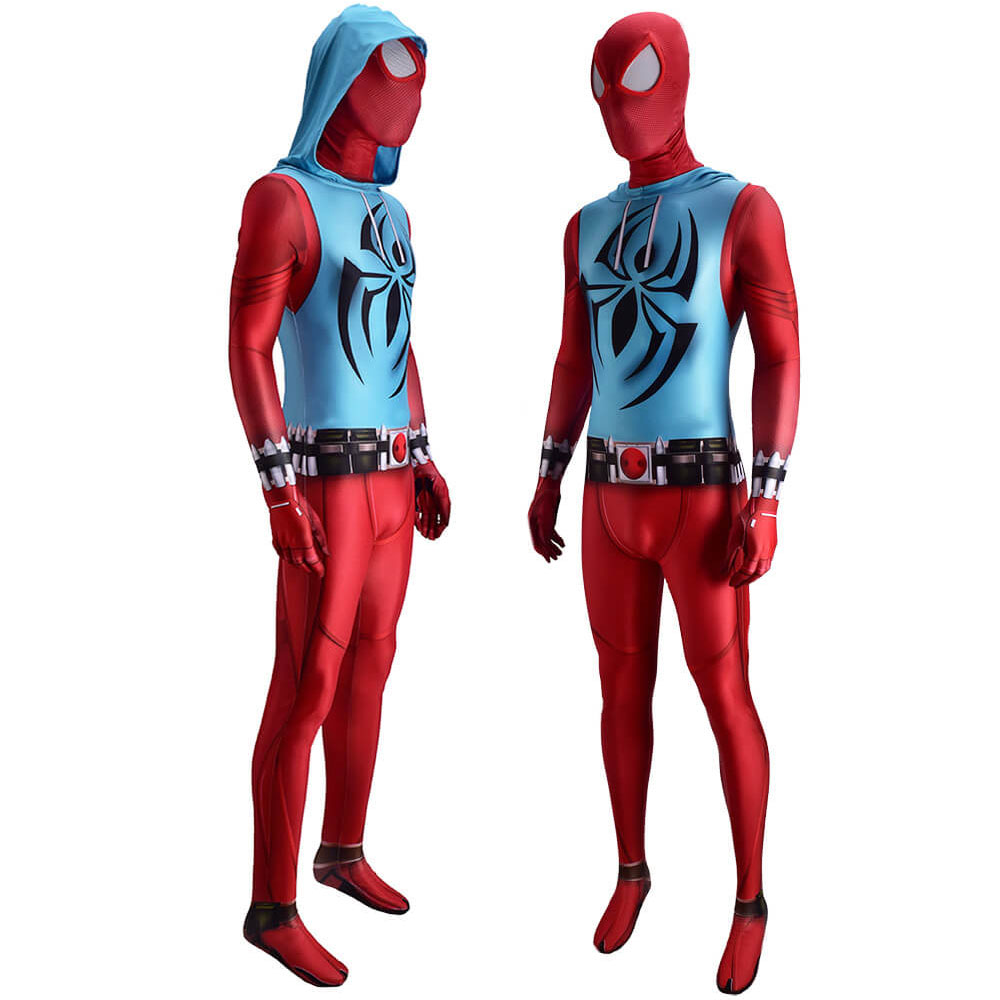 Scarlet Spider Ben Reilly Cosplay Costume Adult Kids