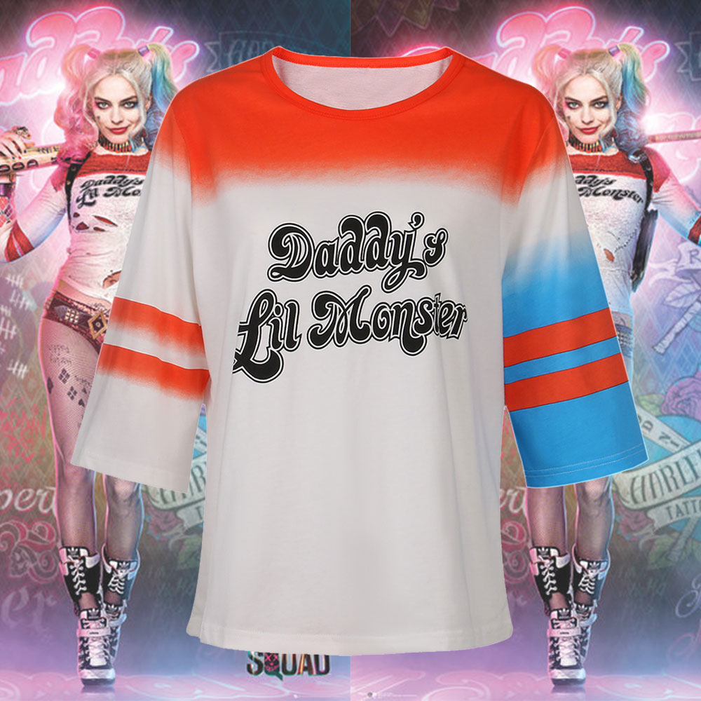 Harley Quinn Cosplay T-Shirt Suicide Squad Halloween Costume
