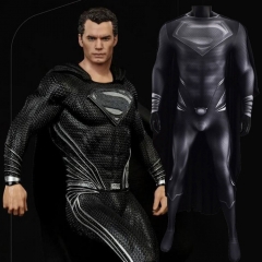 Justice League Man of Steel Superman Clark Kent Black Cosplay Costume Kids Adults