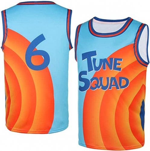 NIKE LeBron James x Space Jam Basketball Jersey Tune Squad Blue Orange Men  M