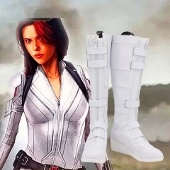 Black Widow Natasha Romanoff White Cosplay Boots