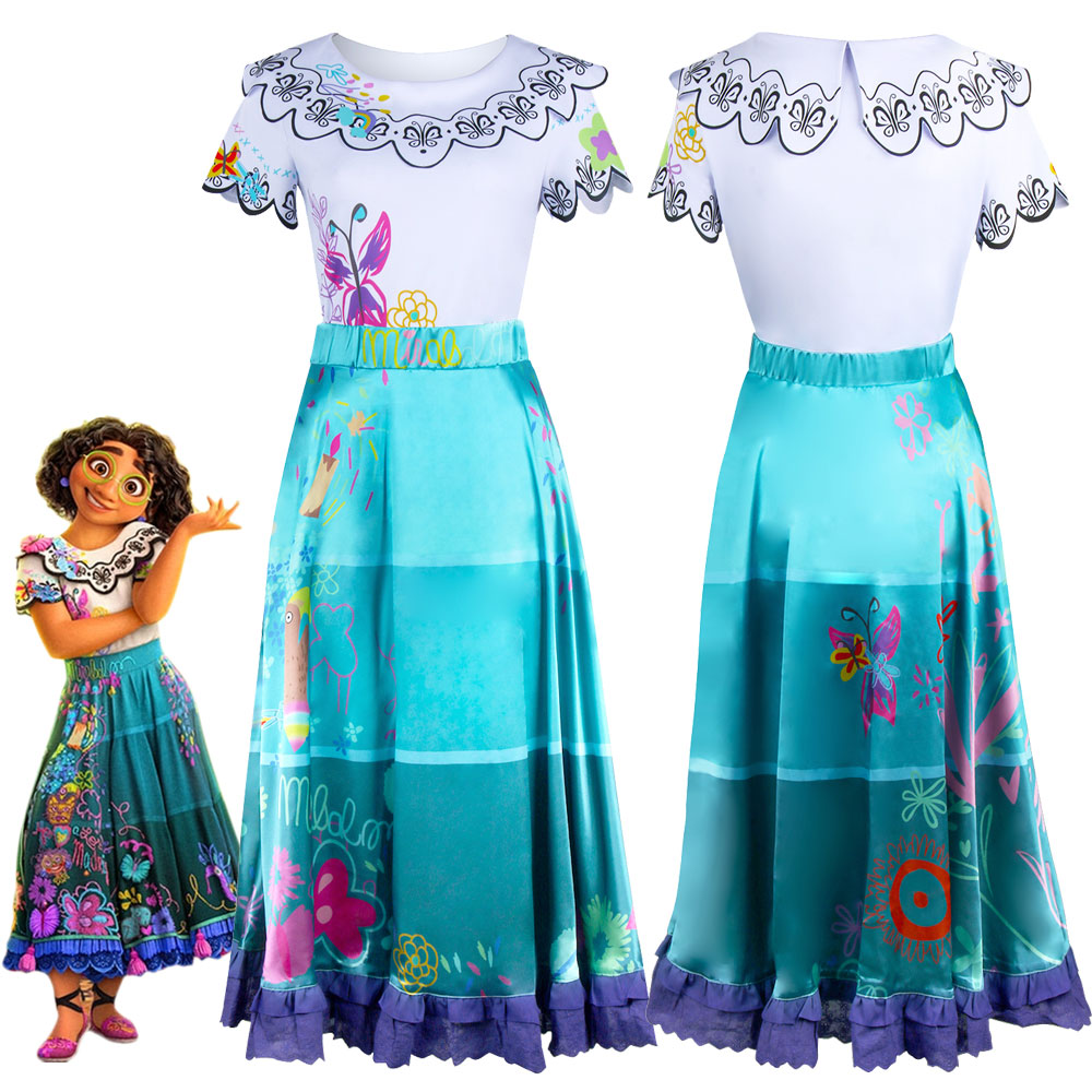 Kids Adults Disney Encanto Mirabel Madrigal Cosplay Costume