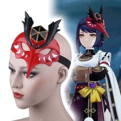 Genshin Impact Kujou Sara Headwear Mask Cosplay Props