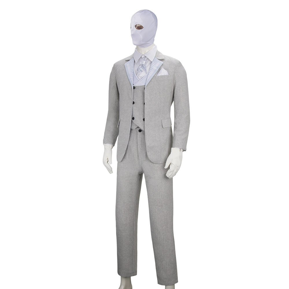 MCU Moon Knight 2022 Mr. Knight Steven Grant Marc Spector Cosplay Costume White Uniform Outfits-Takerlama