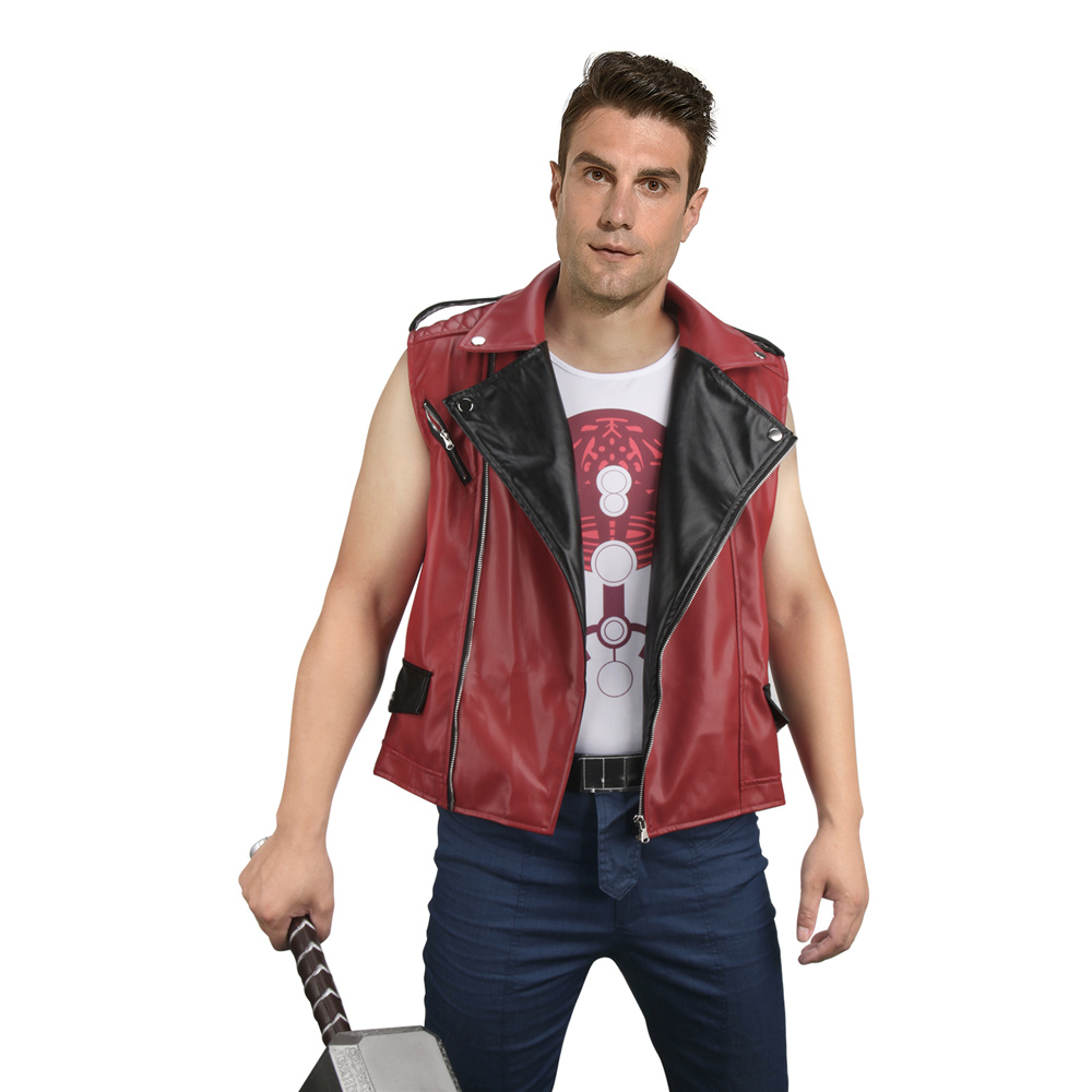 Thor 4: Love and Thunder Thor Odinson Leather Rivet Jacket T-Shirt-Takerlama