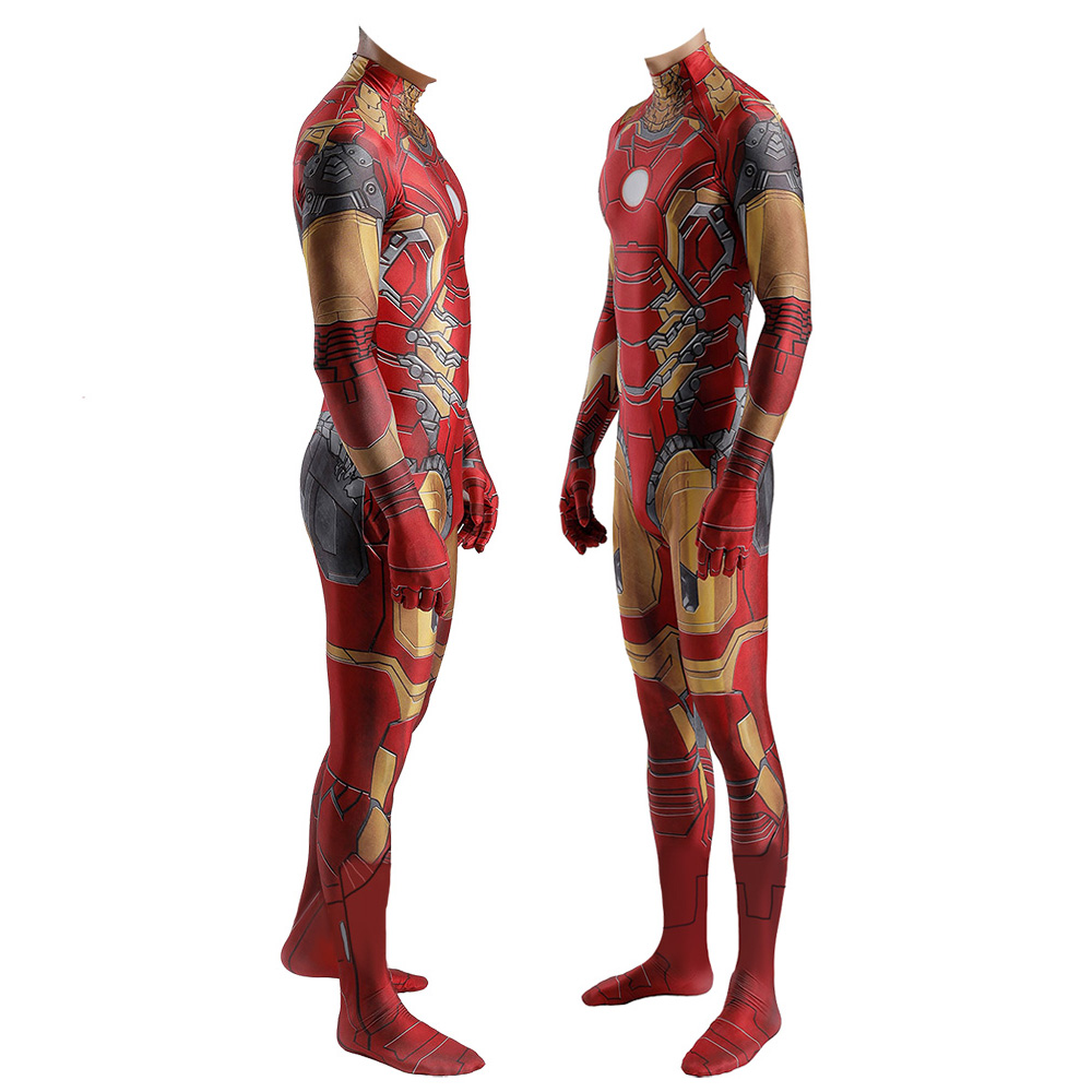Men Iron Man Costume The Avengers Tony Stark Jumpsuit Adults Kids Takerlama