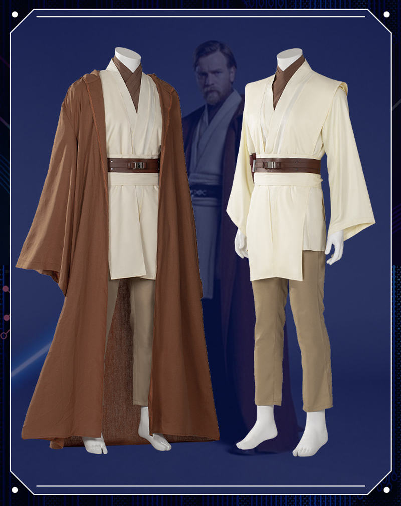 Obi-Wan Kenobi Costume Star Wars Jedi Cosplay Outfits Boots Cloak Robe Takerlama