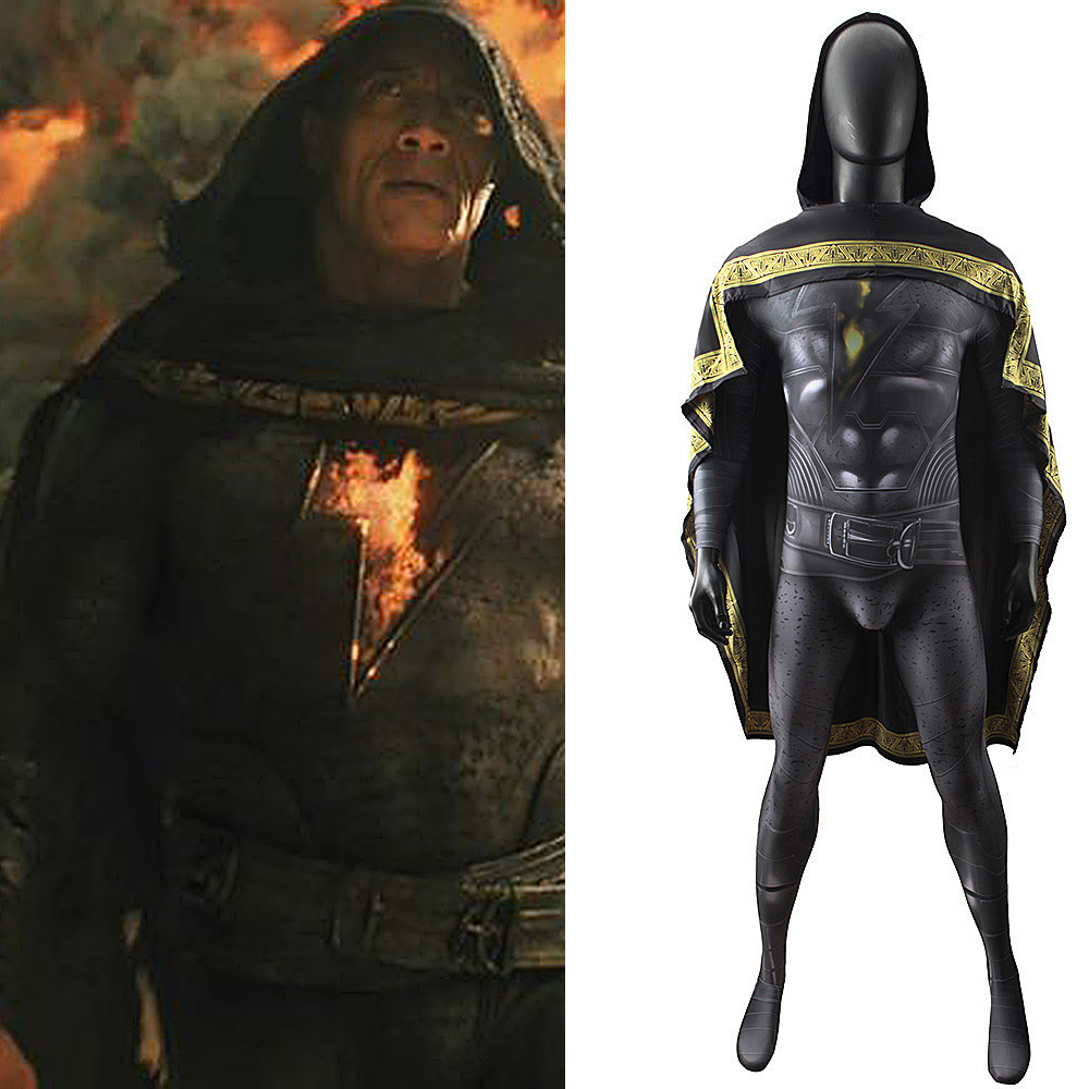 DC Black Adam 2022 Costume Men Teth-Adam Cloak Cape Jumpsuit Takerlama