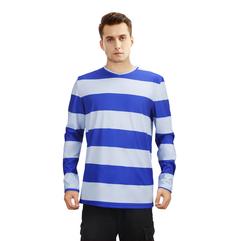 Josh Cosplay T-Shirt Blue's Clues & You Blue Stripe Costume