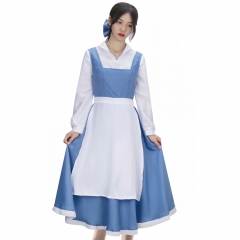 Beauty and Beast the Maid Gown Belle Apron Dress Outfit Cosplay Costume