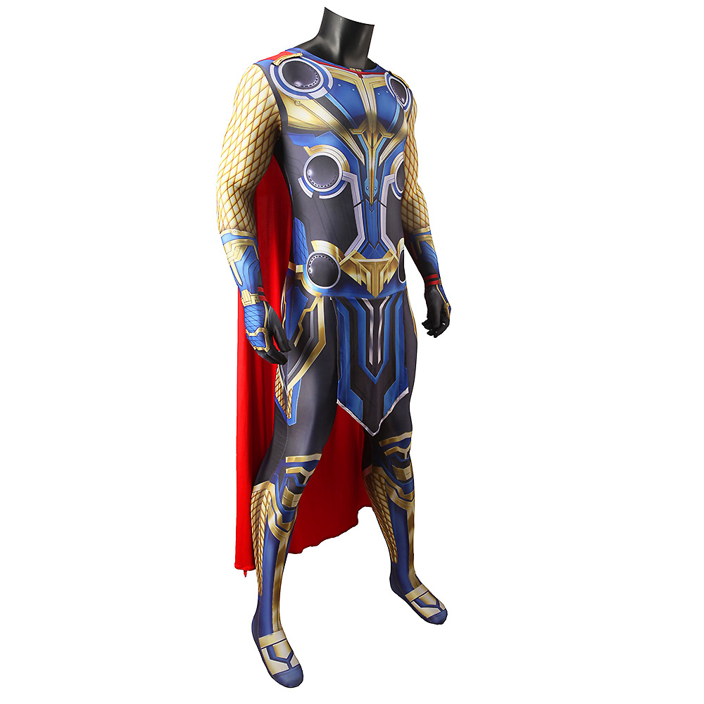 Marvel Thor Oddison Halloween Costume Thor 4: Love and Thunder Cosplay Jumpsuit Cape Takerlama