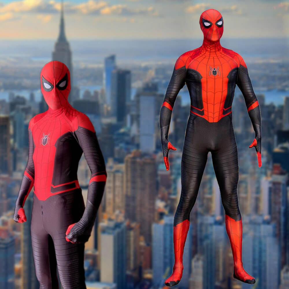 Spiderman Far From Home Costume Tom Holland Superhero Peter Parker Cosplay  Jumpsuit-Takerlama