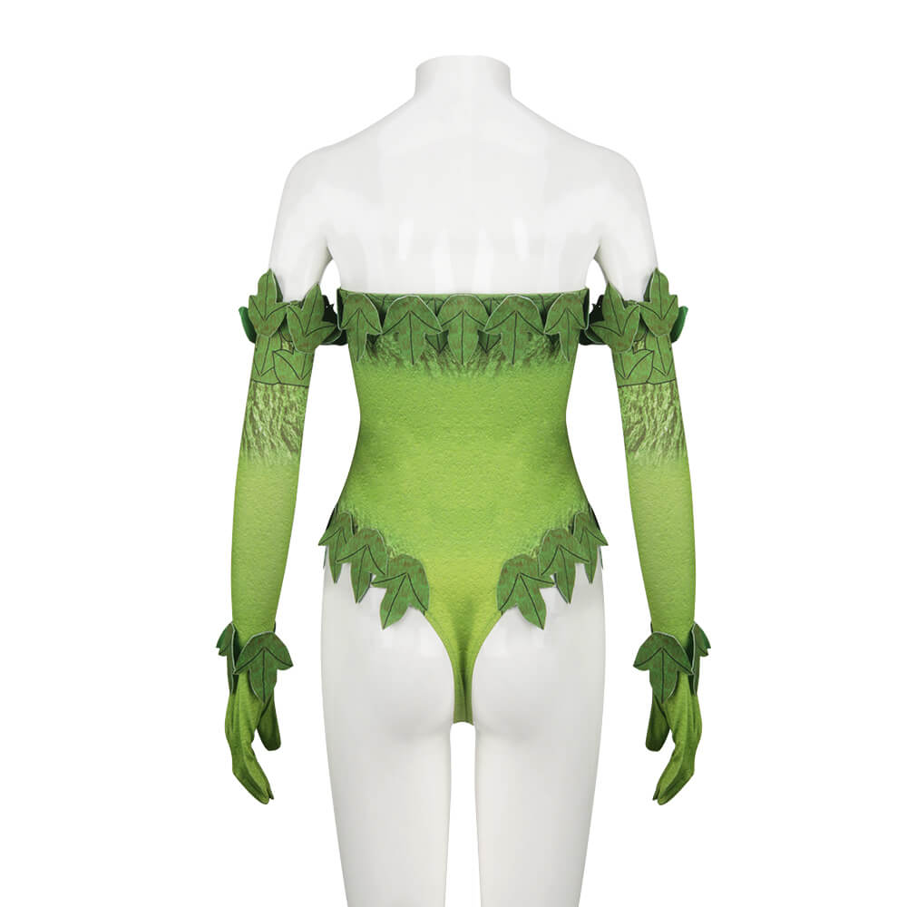 Poison Ivy Halloween Costume DC Villains Batman Cosplay Jumpsuit Gloves-Takerlama