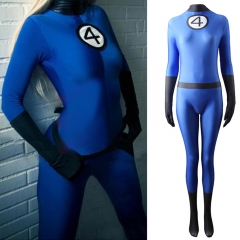 Fantastic Four Invisible Woman Halloween Costume Marvel Superheroe Sue Storm Cosplay Jumpsuit
