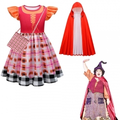 Witch Hocus Pocus 2 Costume Mary Sanderson Halloween Cosplay Dress Kids Girls