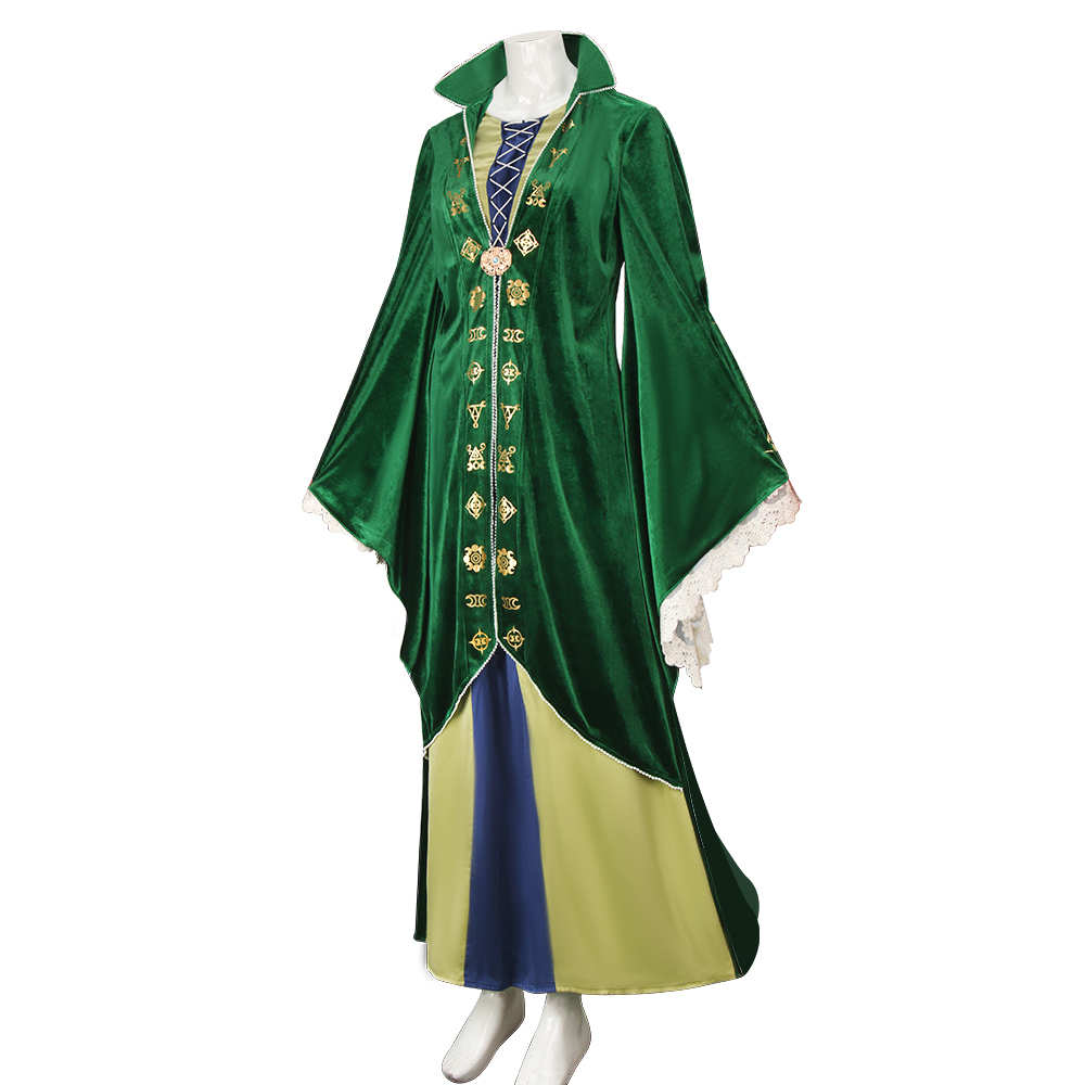 Movie Hocus Pocus Halloween Fancy Dress  Winifred Sanderson Cosplay Costume-Takerlama