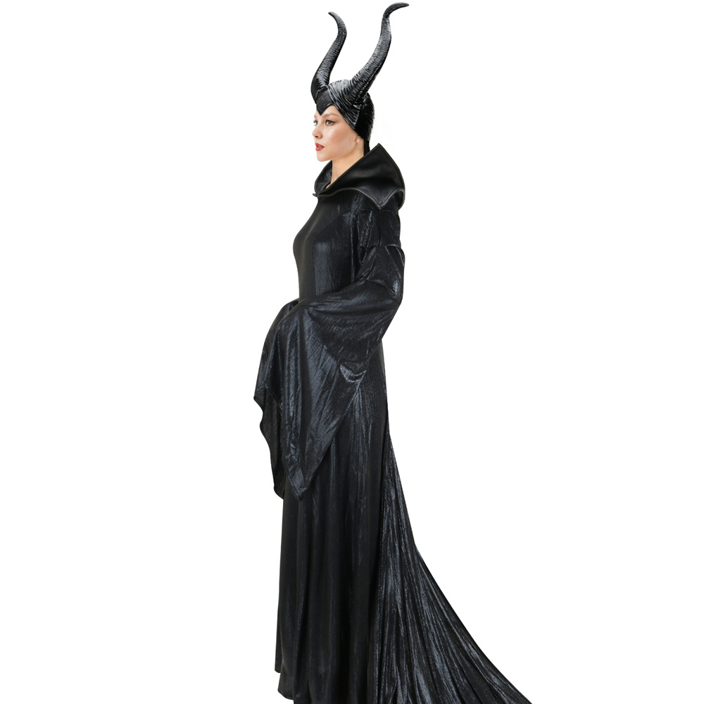 Maleficent 2 Black Cosplay Dress Mistress of Evil Angelina Jolie Halloween Costume-Takerlama
