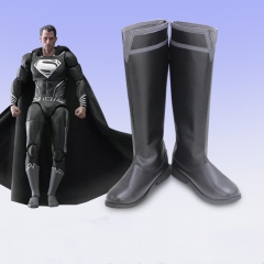 Justice League Superman Black Boots Cosplay Shoes(Tailoring time 10-15 days)