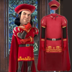 Lord Farquaad Halloween Cosplay Costume Shrek Red Robe Cape Takerlama ...