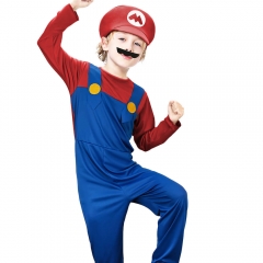Child Super Mario Brothers Classic Mario Boxed Costume: Jumpsuit Cap Mustache In Stock-Takerlama