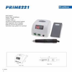 PRIME221 Brushless Micromotor  With Handpiece 50000rpmSpeed Controled Pedal   221无碳刷快速打磨机