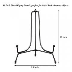 Fasunry 2 Pack Upgraded Plate Display Stands, 12 Inch Anti-Slip Iron Photo Holder Stands Book Display Stands, Compatible 13 to 18 Inch Decorative Plates, Picture Frames and Artworks