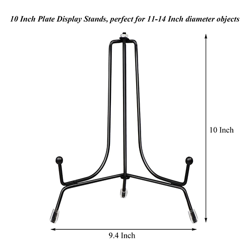 Fasunry 2 Pack Upgraded Plate Display Stands, 12 Inch Anti-Slip Iron Photo  Holder Stands Book Display Stands, Compatible 13 to 18 Inch Decorative Plat