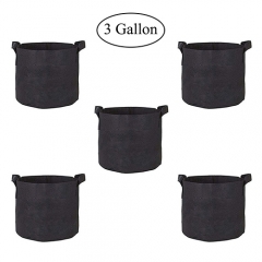 Fasunry Grow Bags 3 Gallon, 5 Pack Durable Fabric Planting Pots with Strap Handles, Perfect for Vegetables and Fruits