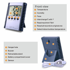 THERMOMETER AND HYGROMETER WITH PROBE