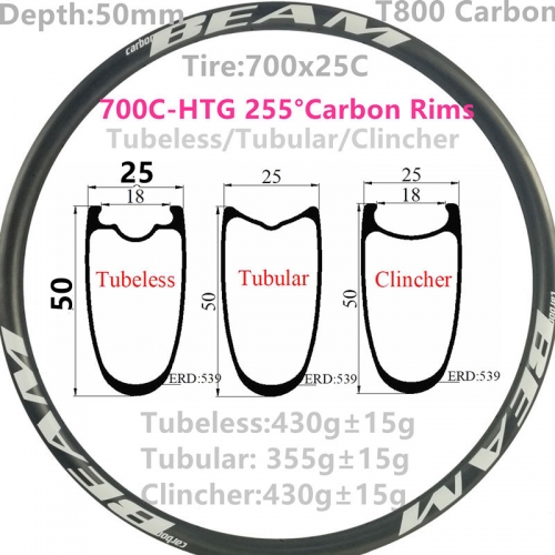 Free Shipping 350g Super light UD matte 50mm Depth Carbon Road Bike rims  700C Carbon Rims Clincher carbonbeam Tubular bicycle wheels