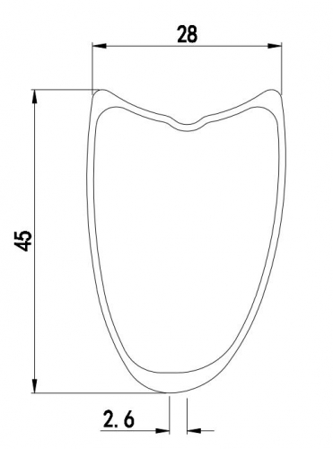 [CBA28RT45-700C] Only Asymmetric 330g NEW CX Gravel Bike 45mm Depth 700C Carbon Fiber Road Rim HTG bike Tubualr carbon rims