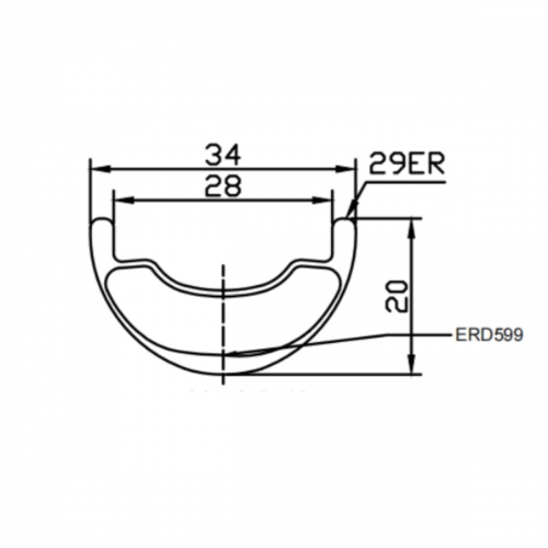 [CBS29XC34SL] 2021 New Desgin UD Raw Finish Only 330g T1000 34mm Width 20mm Depth Symmetric 29er Carbon Fiber Mountain Bike wheel Hookles Tubeless