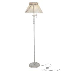 Karmiqi Floor Lamp for Living Room,Modern Standing Light(E26 Bulb Included),Mid Century Beside Nightstand Lamp for Bedrooms,Metal Tall Light with White Bell Fabric Lamp Shade